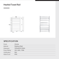 Load image into Gallery viewer, Keep your towels warm and dry with our Black Stainless Steel Heated Towel Rack. Features 9 round bars for efficient heating and a sleek design.-Heated Towel Rail-Ezymall AU
