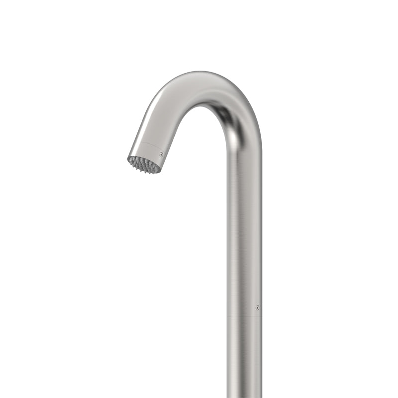 Durable stainless steel outdoor freestanding shower with handheld, ceramic cartridge, separate hot and cold connections, and 3 Star WELS rating.-Freestanding Shower Station-Ezymall AU