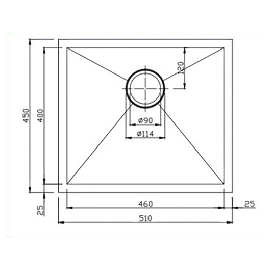 Stainless steel pvd single bowl kitchen sink with bottom grid 510450230mm copper – view 2