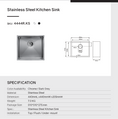 Load image into Gallery viewer, Upgrade your kitchen with this stainless steel round corner handmade single bowl kitchen sink (440*440*205mm) in chrome silver. Durable and stylish!-Kitchen Sink-Ezymall AU
