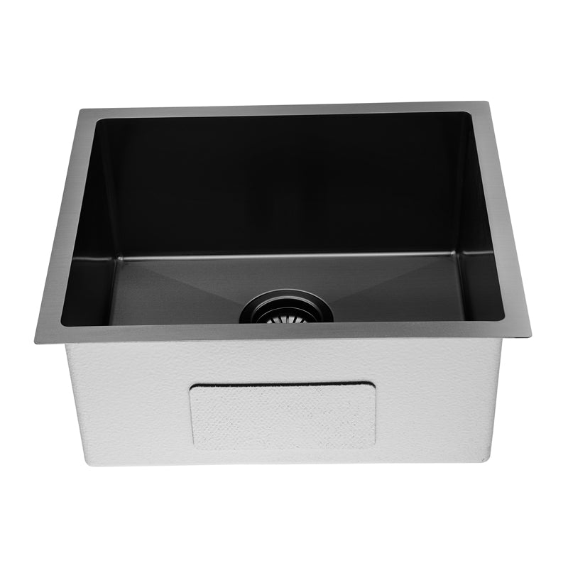 Upgrade your kitchen with our Stainless Steel Round Corner Handmade Single Bowl Kitchen Sink 510*440*230mm in Gunmetal Grey. Shop now at Ezymall Australia!-Kitchen Sink-Ezymall AU