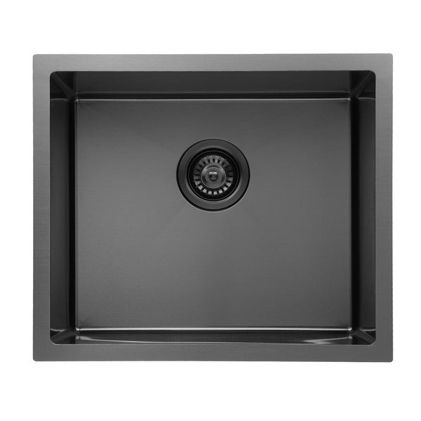 Upgrade your kitchen with our Stainless Steel Round Corner Handmade Single Bowl Kitchen Sink 510*440*230mm in Gunmetal Grey. Shop now at Ezymall Australia!-Kitchen Sink-Ezymall AU