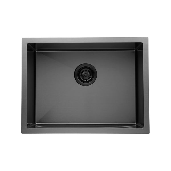 Discover the Stainless Steel Round Corner Handmade Single Bowl Kitchen Sink 580*440*230mm in Gunmetal Grey. Stylish, durable, and modern. Shop now at Ezymall!-Kitchen Sink-Ezymall AU