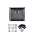Load image into Gallery viewer, Premium 510mm gunmetal PVD stainless steel single bowl kitchen sink with matching waste strainer, protective bottom grid and versatile installation options.-Kitchen Sink-Ezymall AU
