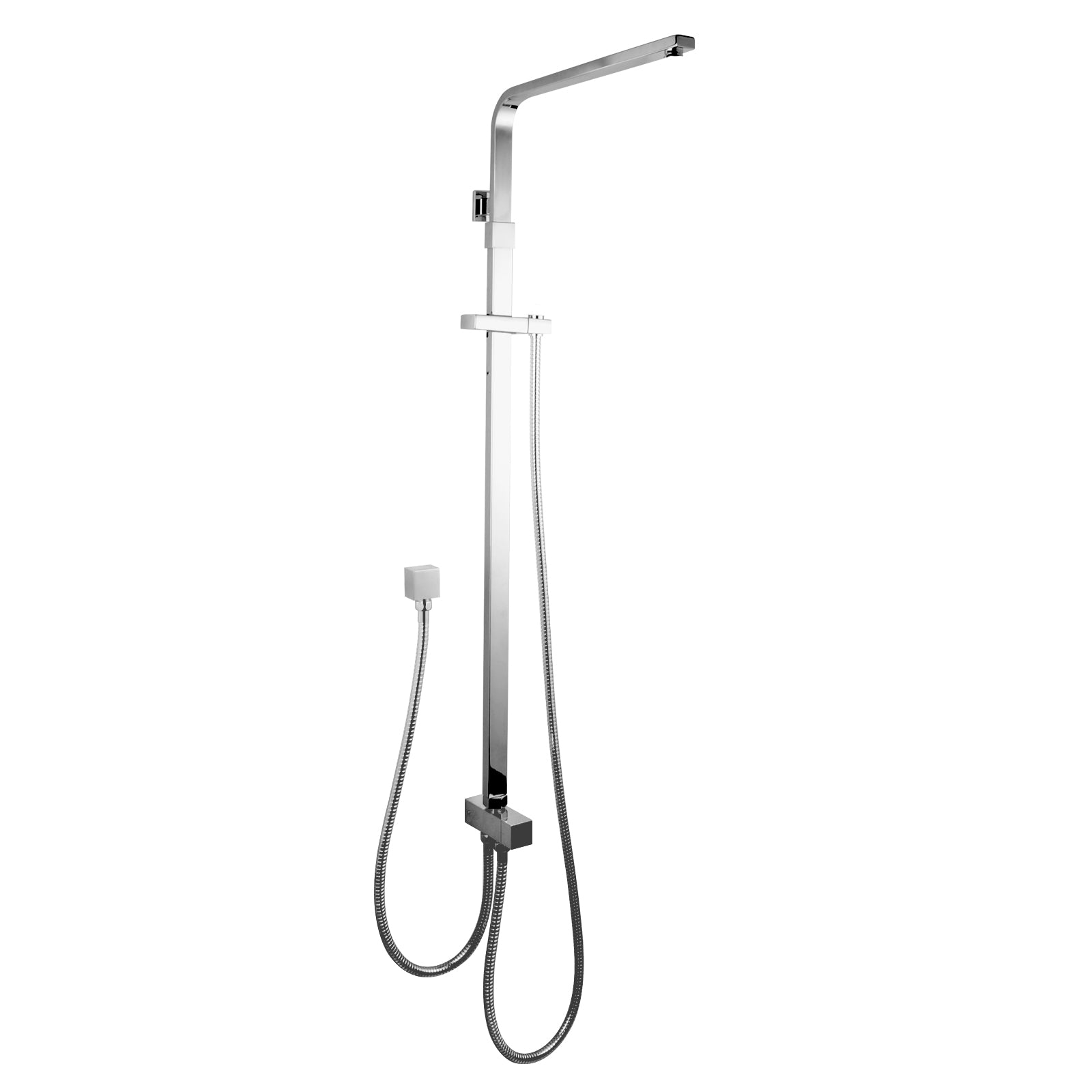 Upgrade your shower with the Stainless Steel & Solid Brass Shower Rail Square in Chrome Silver. Stylish, durable, and easy to install. Shop now at Ezymall!-Shower Rail-Ezymall AU