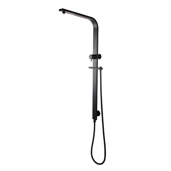 Get the Fixed Shower Rail Flat in Black. Made with Stainless Steel & Solid Brass. Shop now at Ezymall for quality bathroom fixtures!-Shower Rail-Ezymall AU