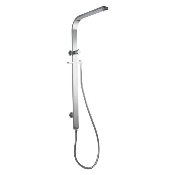 Get the Fixed Shower Rail Flat in Chrome Silver. Made with Stainless Steel & Solid Brass. Shop now at Ezymall for quality bathroom fixtures!-Shower Rail-Ezymall AU