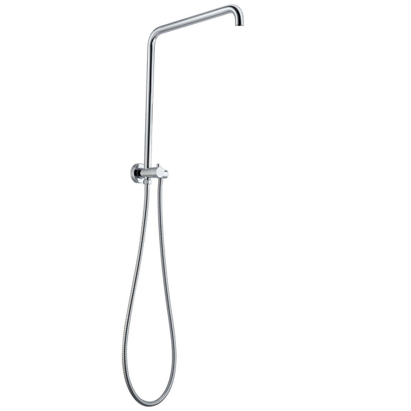 Get the Fixed Shower Rail Round in Chrome Silver. Made with Stainless Steel & Solid Brass. Shop now at Ezymall for quality bathroom fixtures!-Shower Rail-Ezymall AU