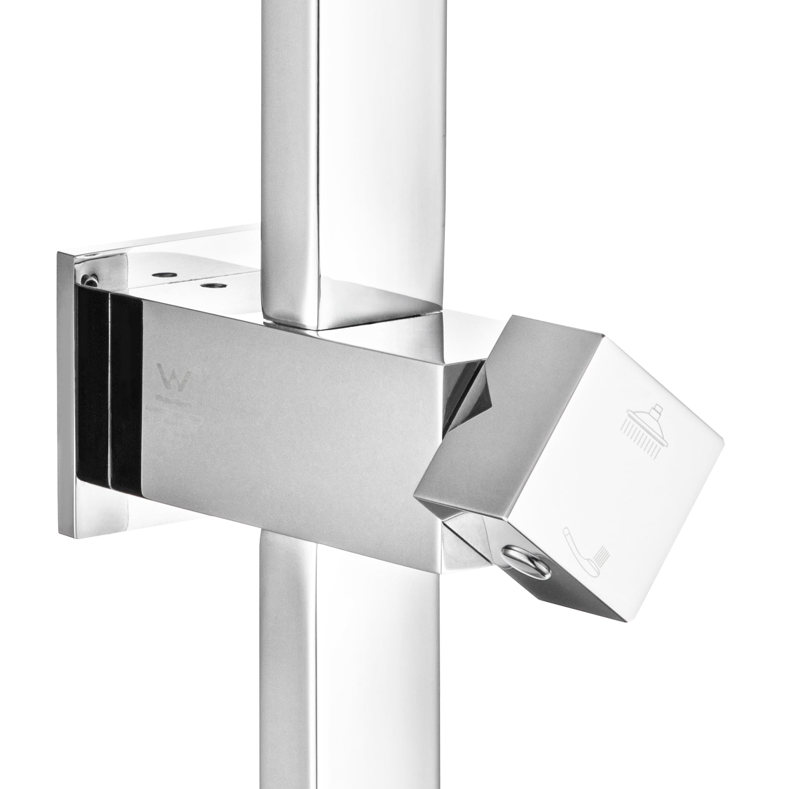 Get the Shower Rail Square in Chrome Silver. Made with Stainless Steel & Solid Brass. Shop now at Ezymall for quality bathroom fixtures!-Shower Rail-Ezymall AU