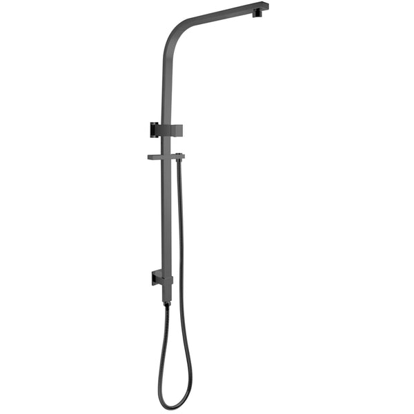 Enhance your shower experience with this Stainless Steel & Solid Brass Shower Rail Square in gunmetal grey. Stylish and durable, perfect for modern bathrooms. Built to last.-Shower Rail-Ezymall AU