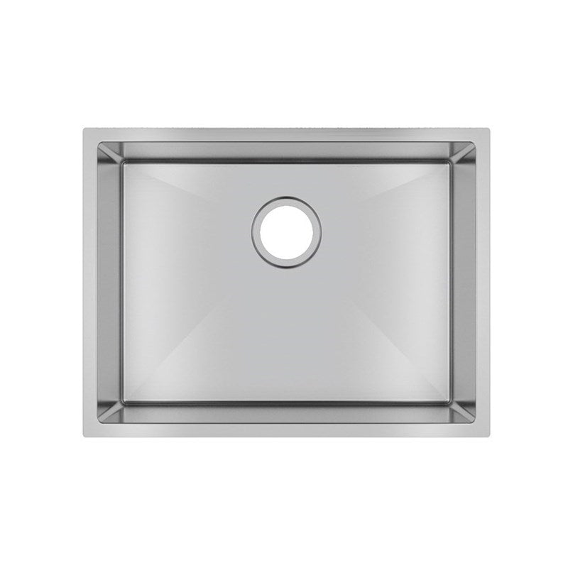 Stainless Steel Round Corner Handmade Single Bowl Kitchen Sink 600x450x300mm- Chrome Silver