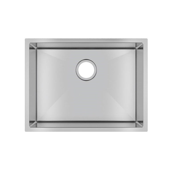 Stainless Steel Round Corner Handmade Single Bowl Kitchen Sink 600x450x300mm- Chrome Silver