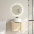 Load image into Gallery viewer, Upgrade your bathroom with the Elva 590mm Wall Hung Vanity. Natural Oak finish, rounded edges and premium handle options available.-Vanity-Gunmetal Gray-Cabinet Only-Ezymall AU
