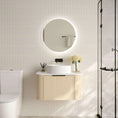 Load image into Gallery viewer, Upgrade your bathroom with the Elva 740mm Wall Hung Vanity. Natural Oak finish, rounded edges and premium top options available.-Vanity-Matte Black-Cabinet Only-Ezymall AU
