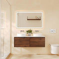 Load image into Gallery viewer, Upgrade your bathroom with the Paris 1190mm Wall Hung Vanity. Walnut Woodmatt finish, double drawers and premium top options available.-Vanity-Gunmetal Gray-Cabinet Only-Ezymall AU
