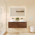 Load image into Gallery viewer, Upgrade your bathroom with the Paris 1190mm Wall Hung Vanity. Walnut Woodmatt finish, double drawers and premium top options available.-Vanity-Matte Black-Cabinet Only-Ezymall AU
