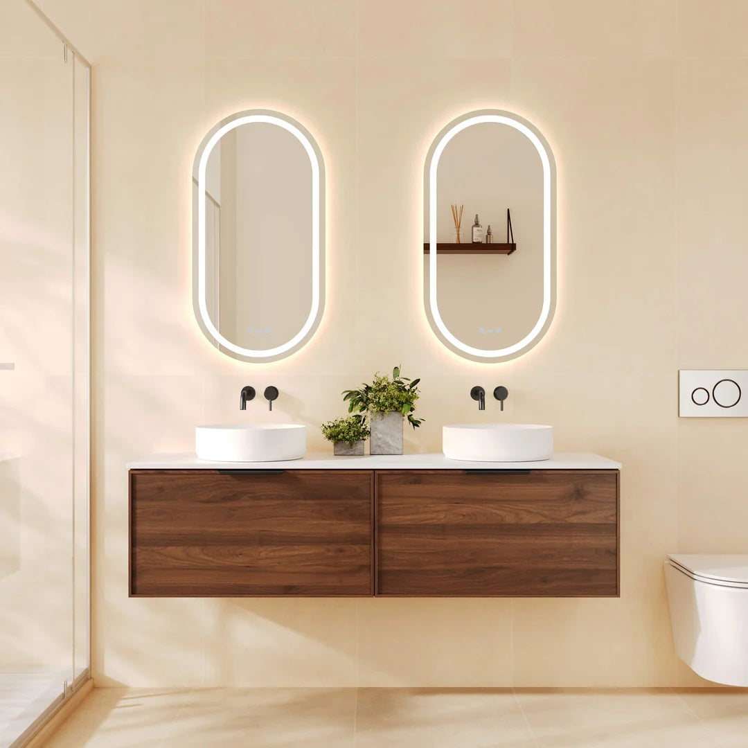 Upgrade your bathroom with the Paris 1490mm Wall Hung Vanity. Walnut Woodmatt finish, double drawers and premium top options available.-Vanity-Matte Black-Cabinet Only-Ezymall AU