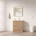 Load image into Gallery viewer, Upgrade your bathroom with the RITA 730mm Freestanding Vanity. Elegant Oak finish, 2 drawers, 1 door and premium top options available.-Vanity-Left Hand Drawers-Cabinet Only-Kickboard-Ezymall AU
