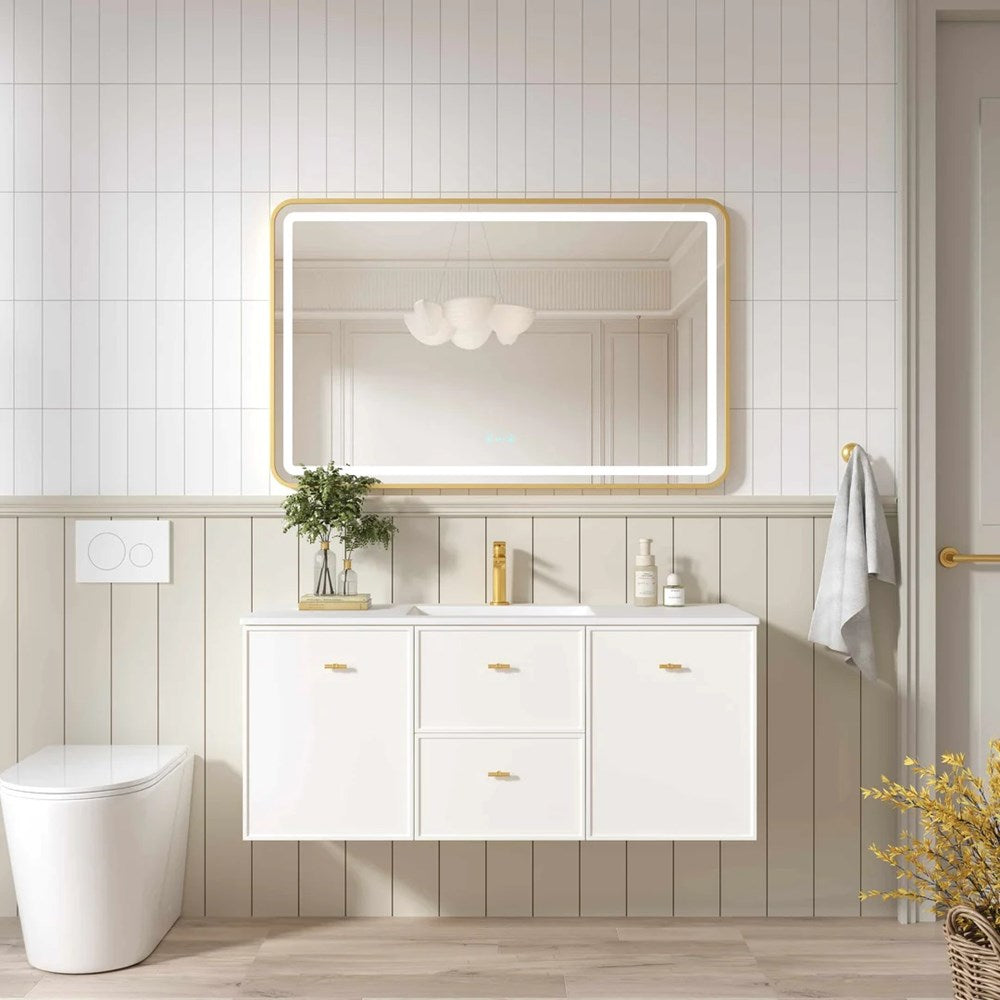 Upgrade your bathroom with the Seattle 1200mm Wall Hung Vanity. Single or double bowl options, generous storage and premium top selections.-Vanity-Cabinet Only-Ezymall AU