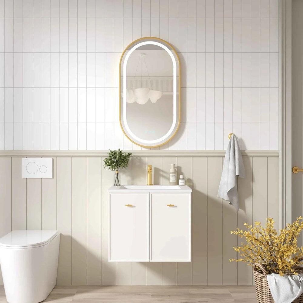 Upgrade your bathroom with the Seattle 600mm Wall Hung Vanity. Matt White finish, two-door storage and premium top options available.-Vanity-Cabinet Only-Ezymall AU