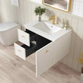 Load image into Gallery viewer, Upgrade your bathroom with the Seattle 750mm Wall Hung Vanity. Matt White finish, soft-close drawers and premium top options available.-Vanity-Ceramic Top-Ezymall AU
