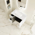 Load image into Gallery viewer, Upgrade your bathroom with the Seattle 900mm Wall Hung Vanity. Matt White finish, 2 doors, 2 drawers and premium top options available.-Vanity-Carrara White Stone Top-Ezymall AU
