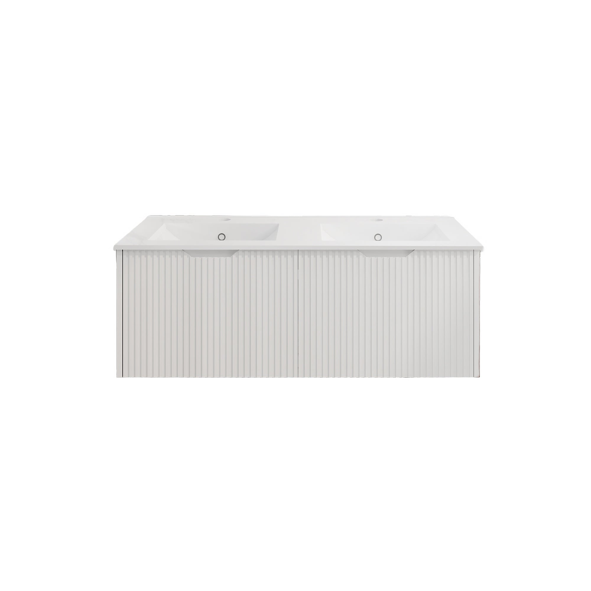 Vienna 1200mm Wall Hung Fluted Vanity Cabinet (Double Bowl) - Matte White