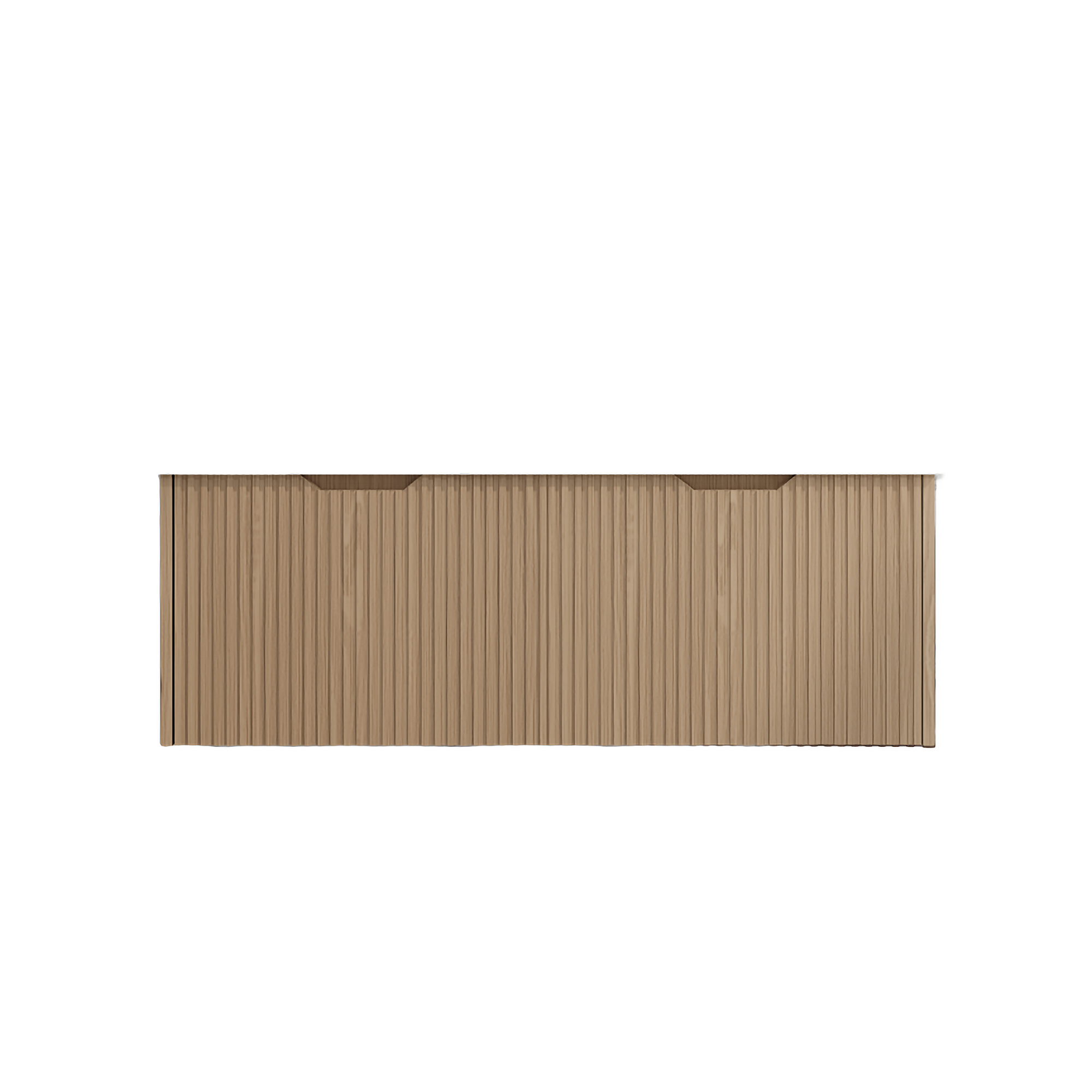 Vienna 1200mm Wall Hung Fluted Vanity Cabinet (Double Bowl) - American Oak