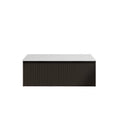 Load image into Gallery viewer, Vienna 1200mm Wall Hung Fluted Vanity Cabinet - Matte Black

