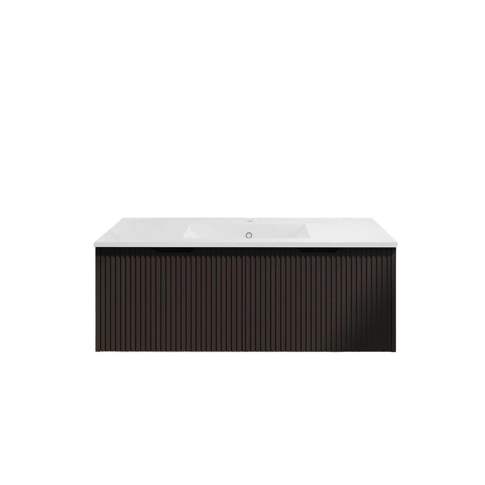 Vienna 1200mm Wall Hung Fluted Vanity Cabinet - Matte Black