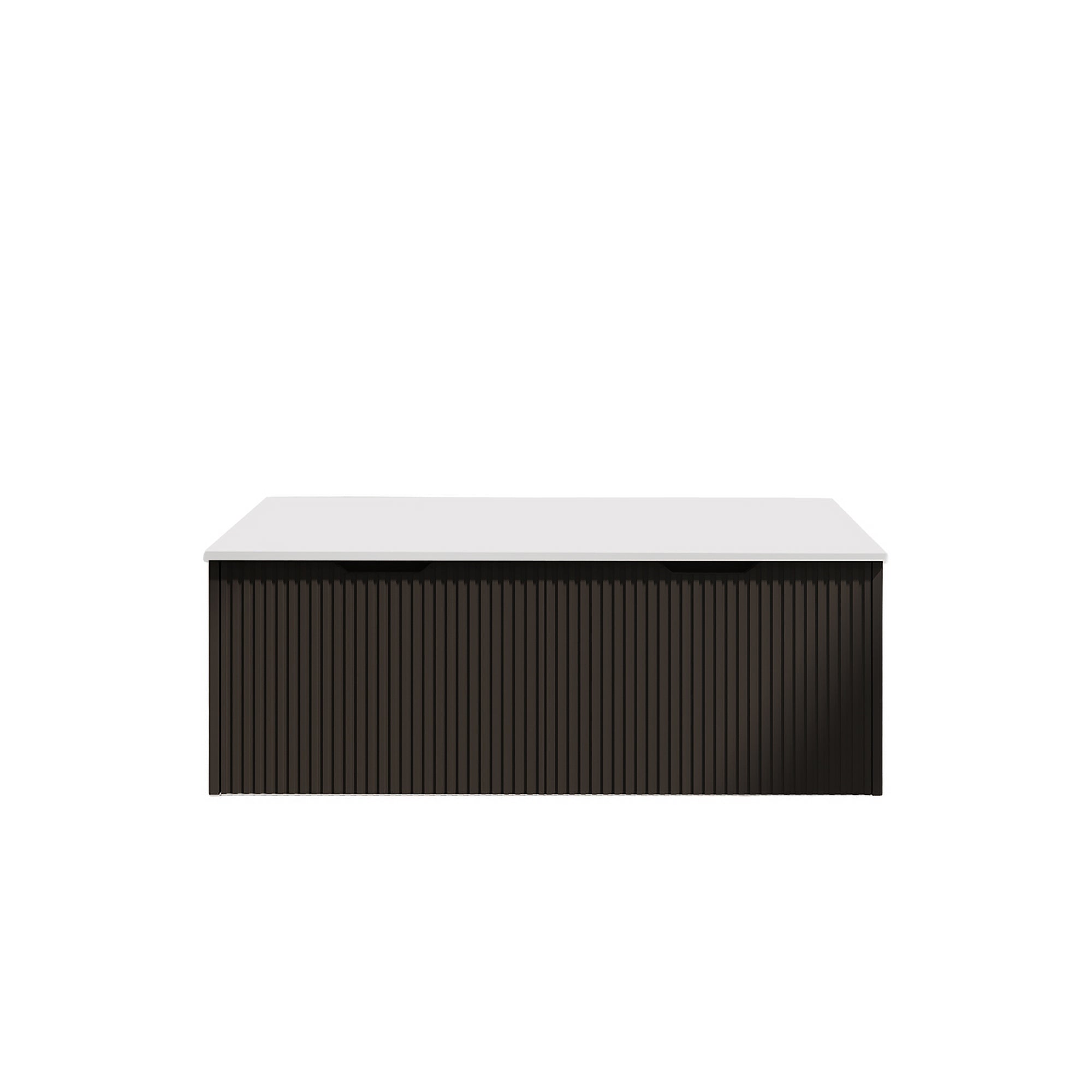 Vienna 1200mm Wall Hung Fluted Vanity Cabinet - Matte Black
