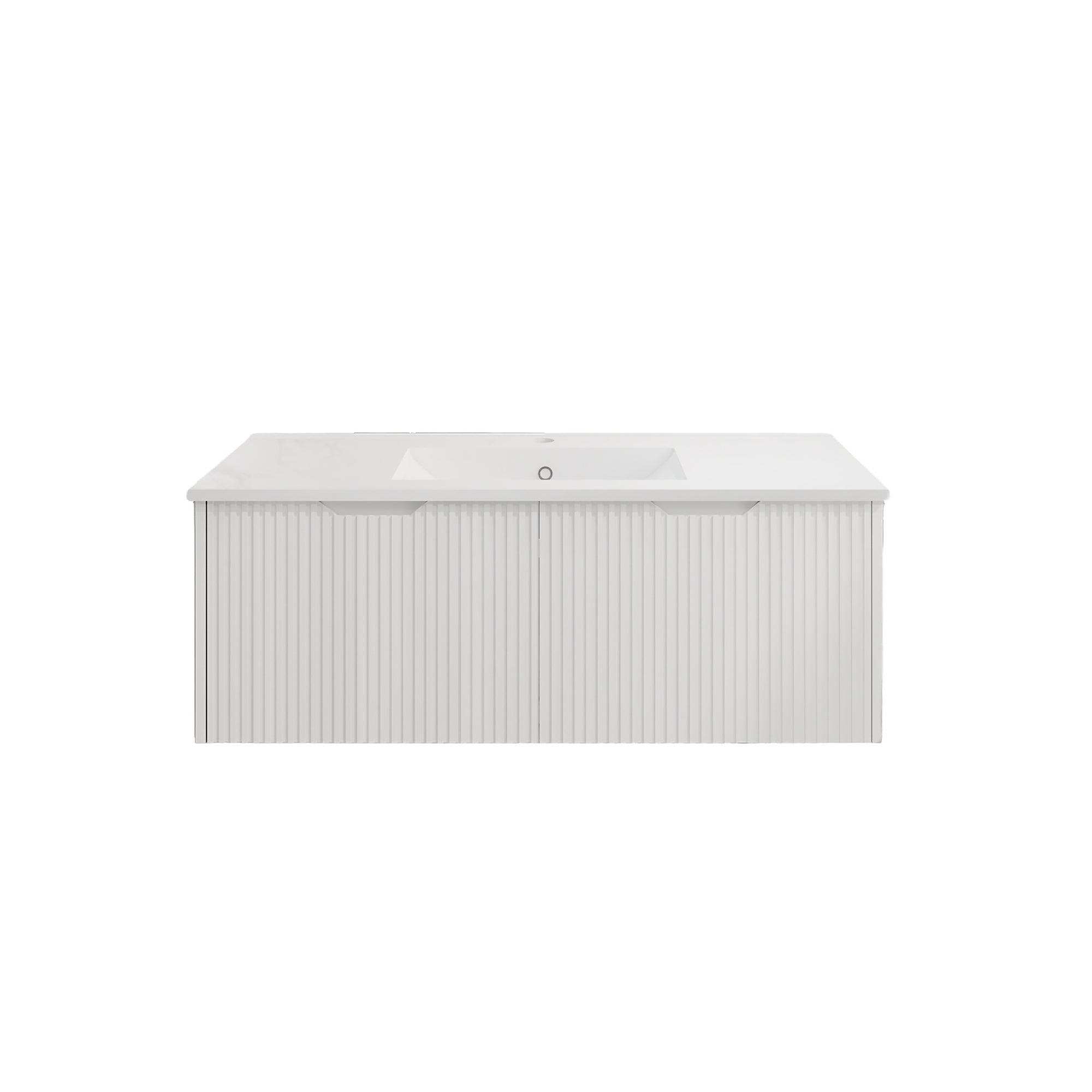 Vienna 1200mm Wall Hung Fluted Vanity Cabinet - Matte White