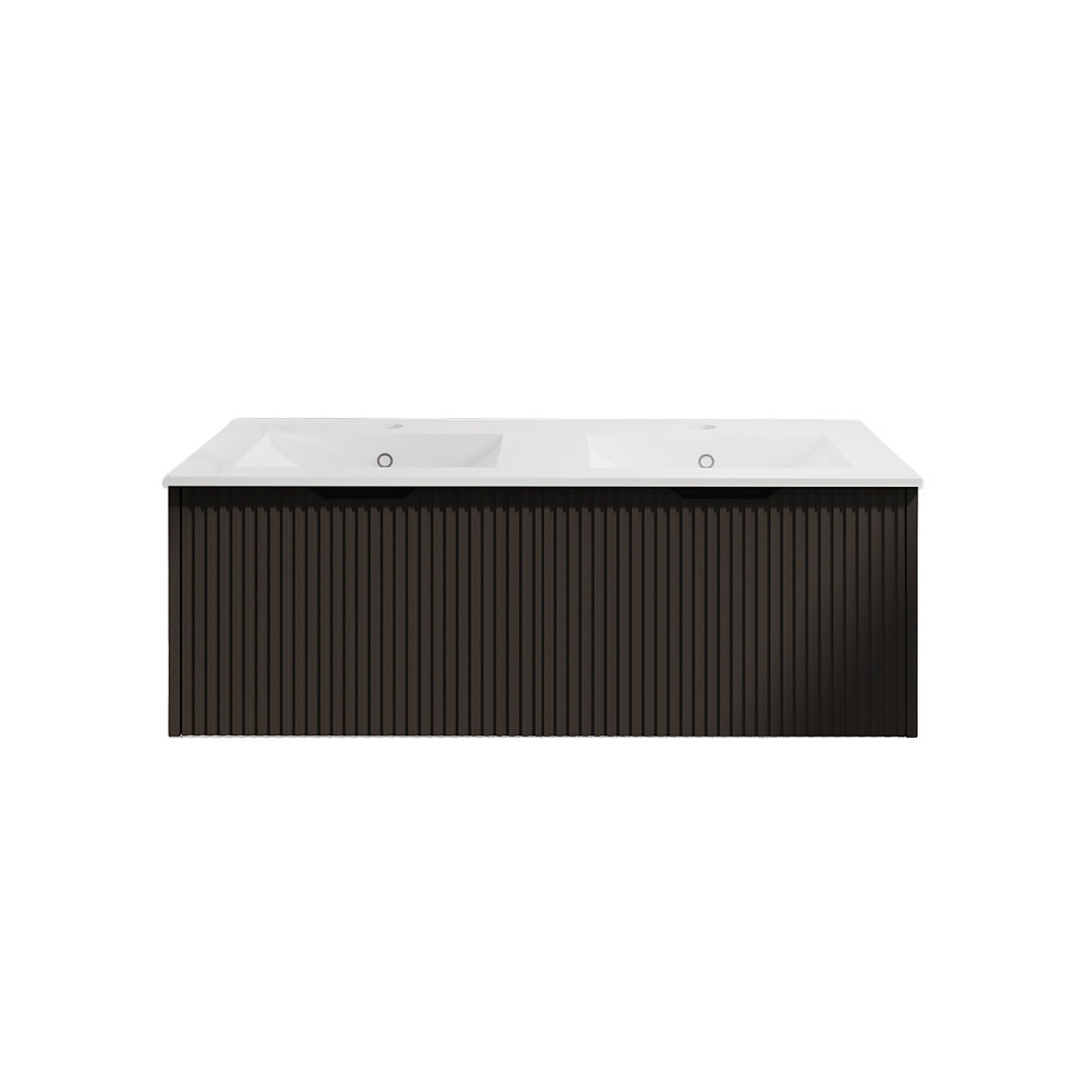 Vienna 1500mm Wall Hung Fluted Vanity Cabinet (Double Bowl) - Matte Black