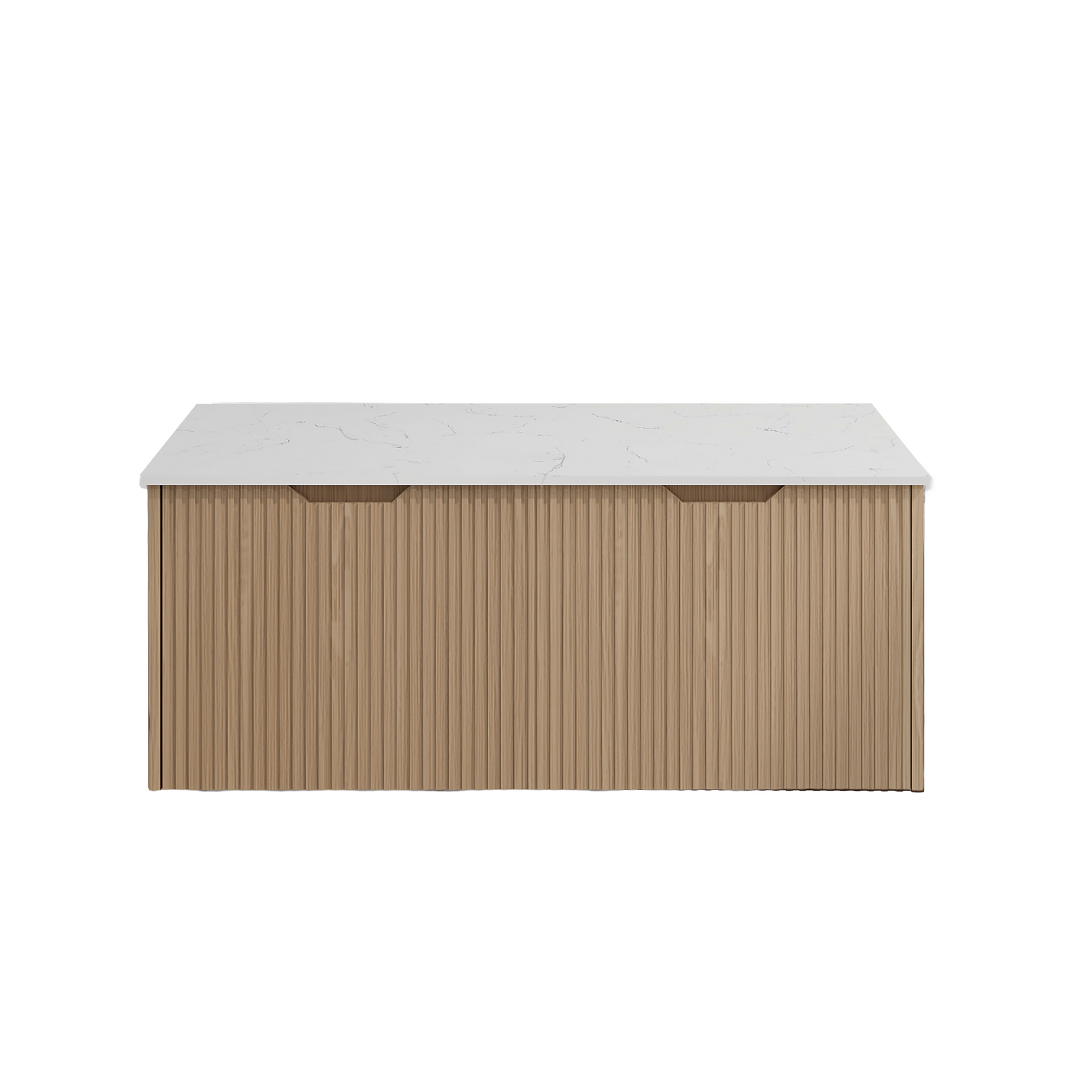 Vienna 1500mm Wall Hung Fluted Vanity Cabinet - American Oak