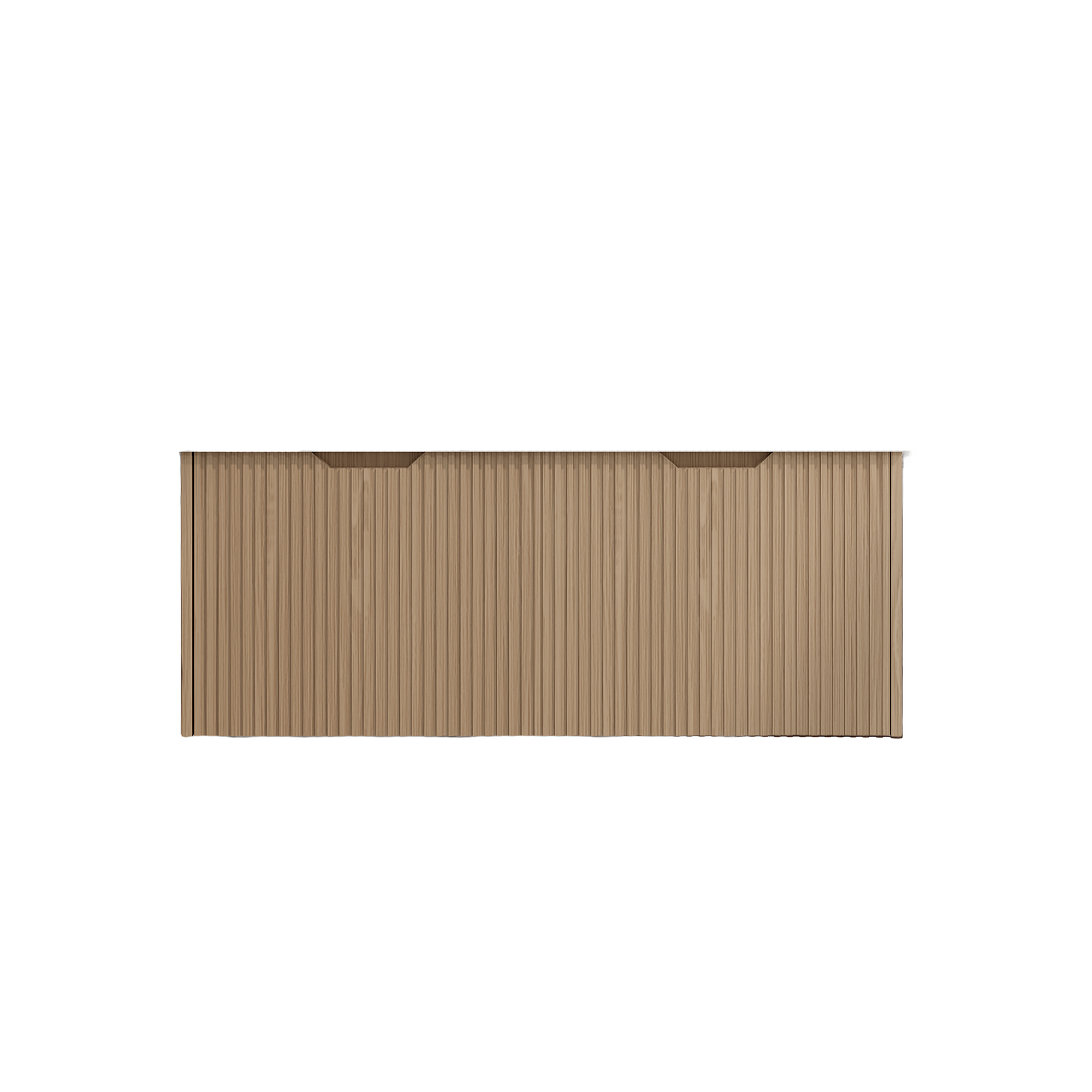 Vienna 1500mm Wall Hung Fluted Vanity Cabinet (Double Bowl) - American Oak