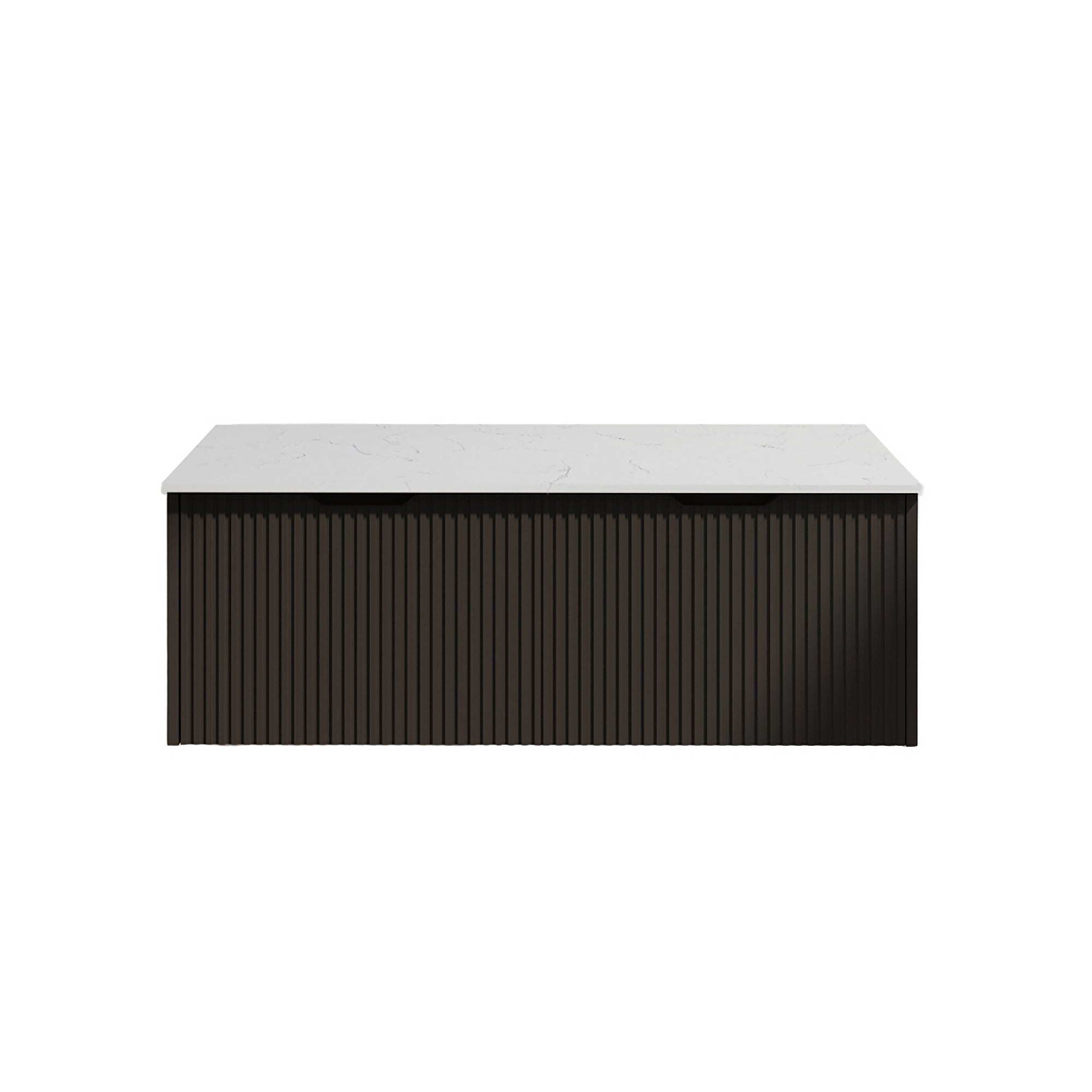 Vienna 1500mm Wall Hung Fluted Vanity Cabinet - Matte Black