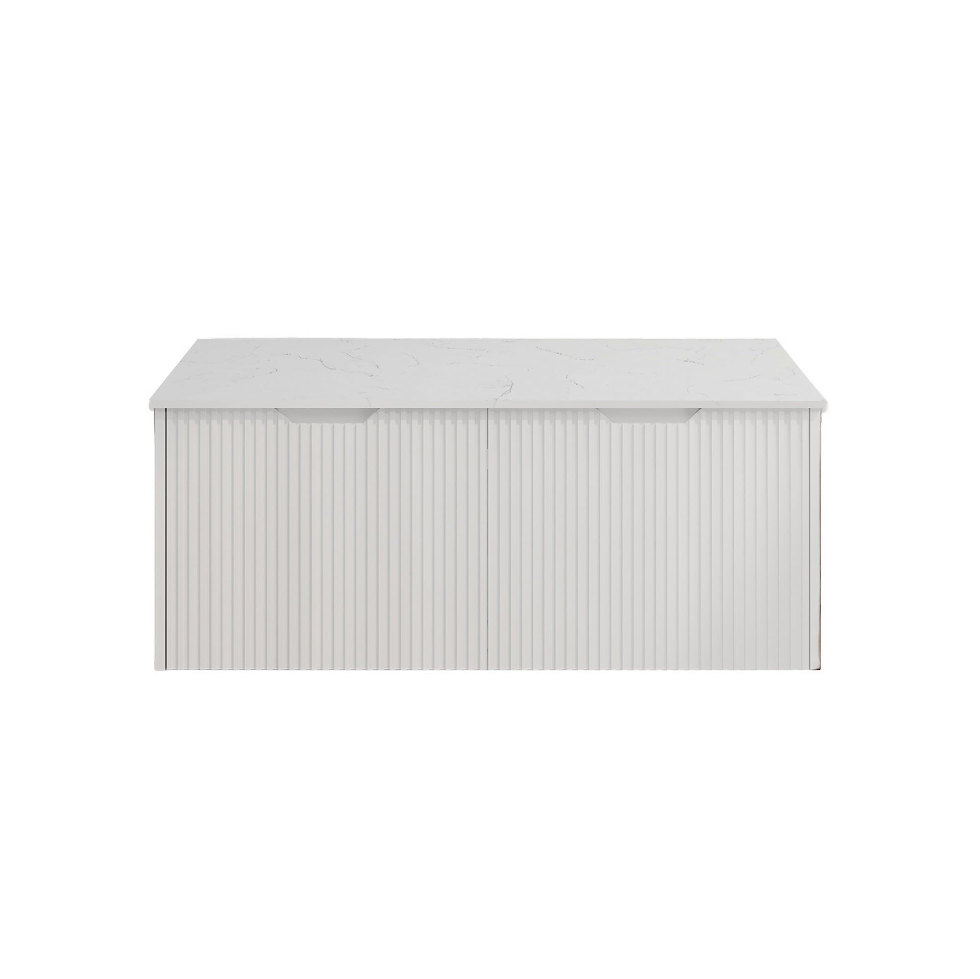 Vienna 1500mm Wall Hung Fluted Vanity Cabinet (Double Bowl) - Matte White