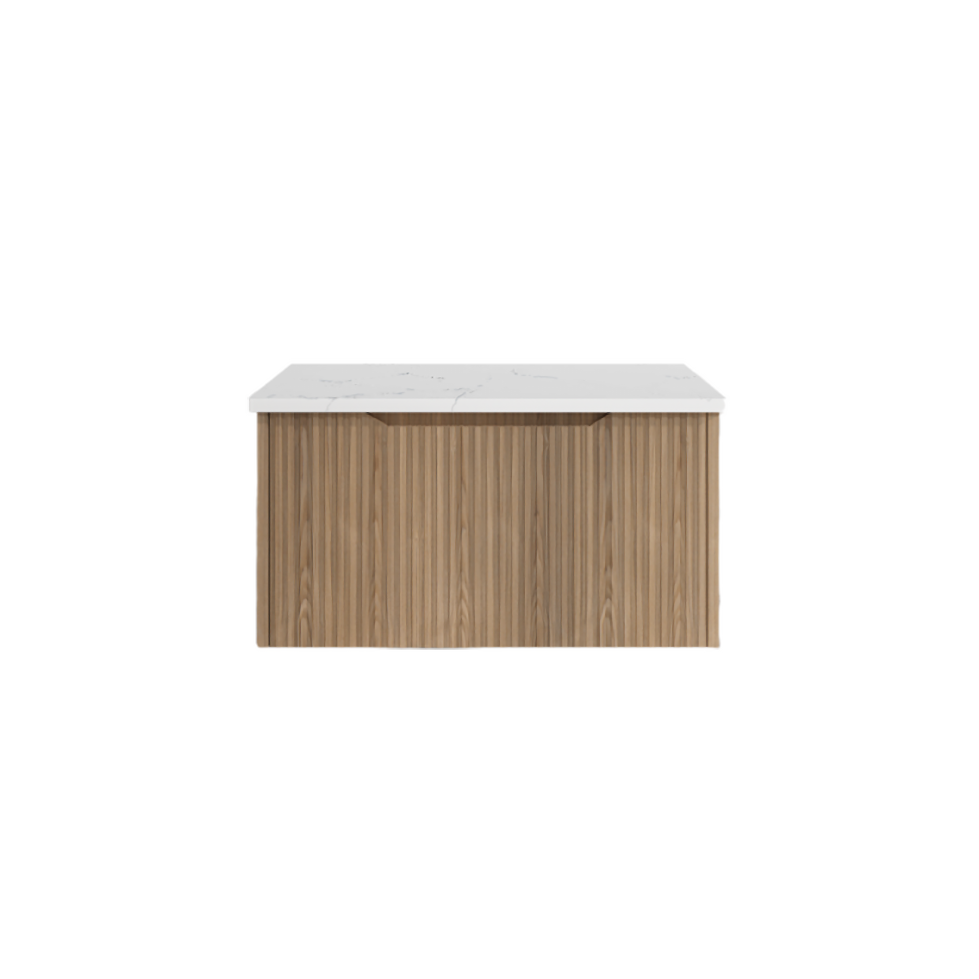 Vienna 600mm Wall Hung Fluted Vanity Cabinet - American Oak