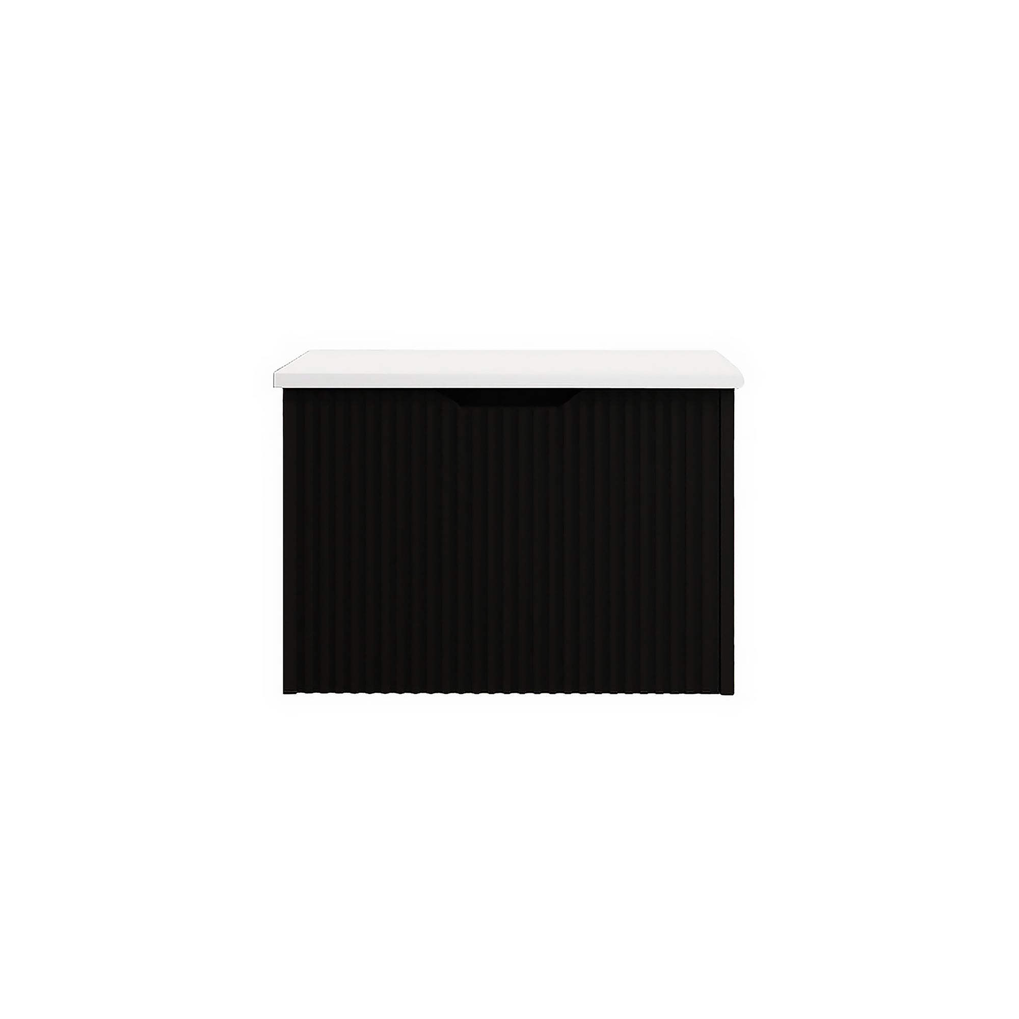 Vienna 600mm Wall Hung Fluted Vanity Cabinet - Matte Black