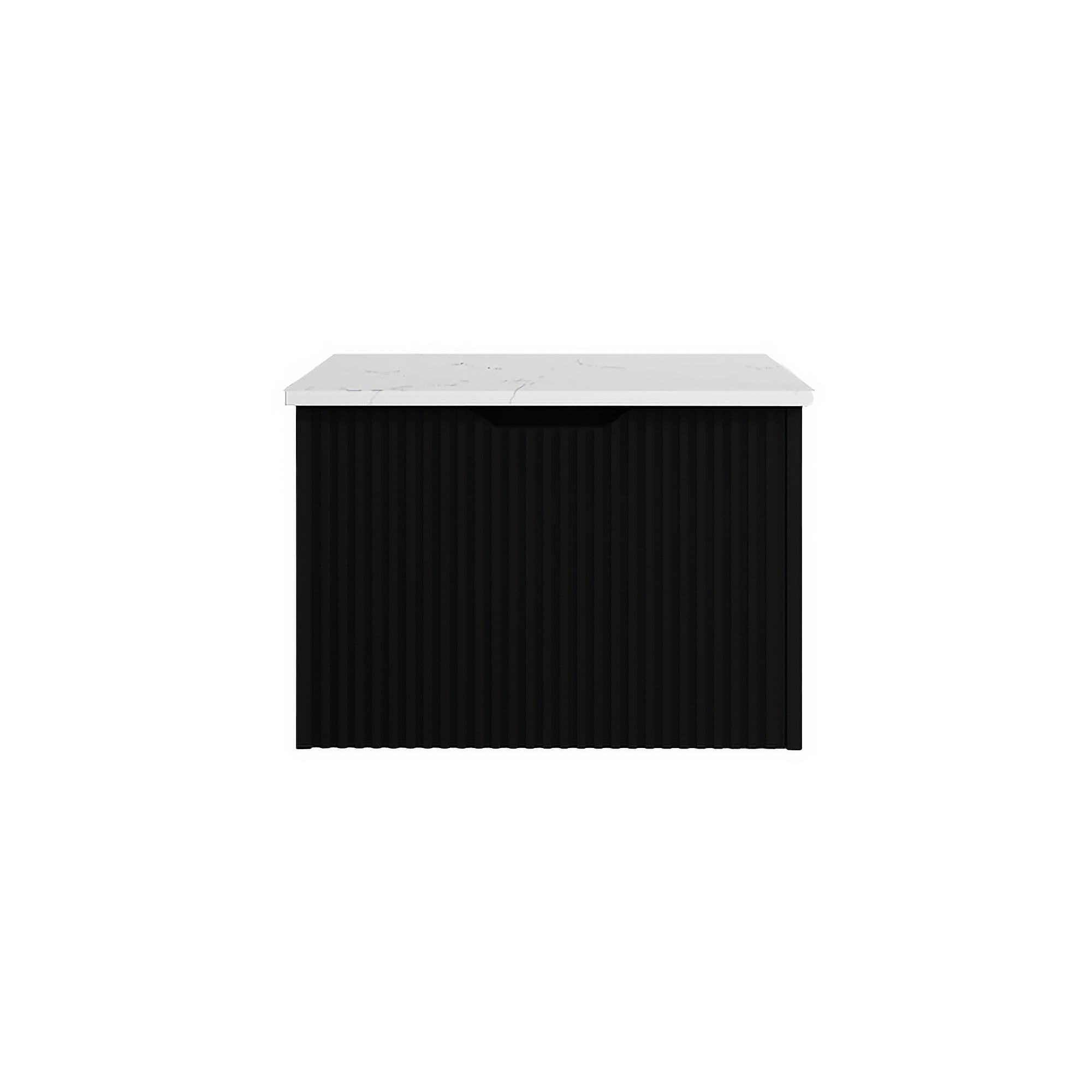 Vienna 600mm Wall Hung Fluted Vanity Cabinet - Matte Black