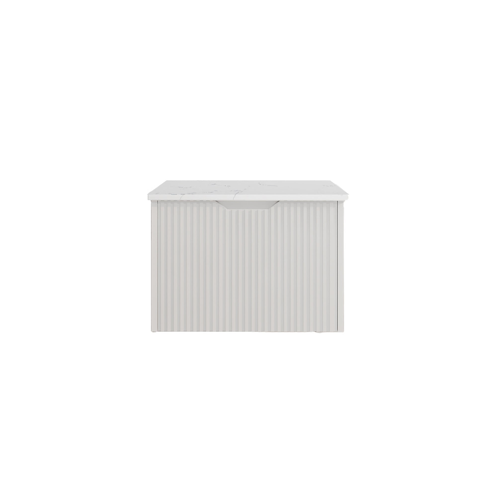 Vienna 600mm Wall Hung Fluted Vanity Cabinet - Matte White