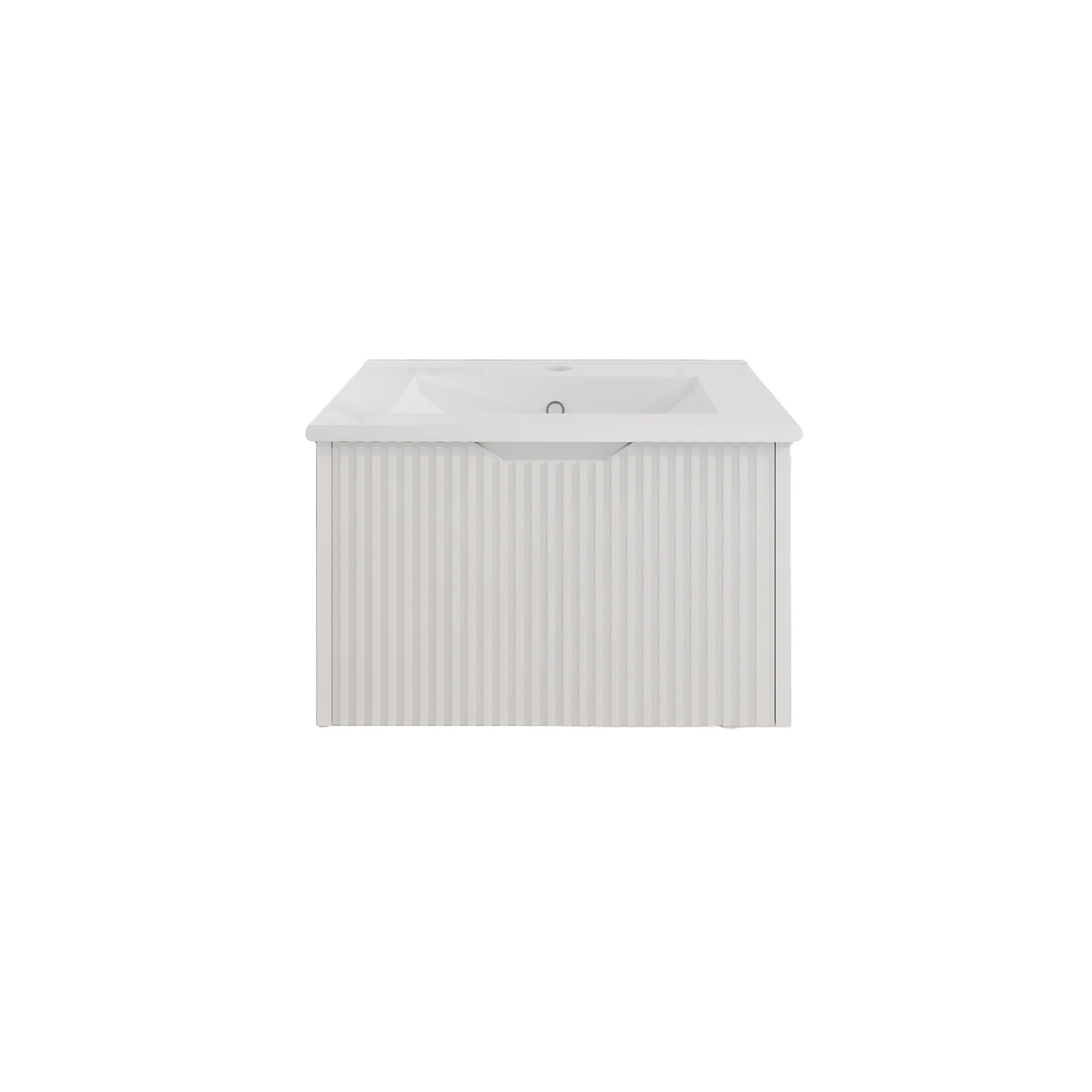 Vienna 600mm Wall Hung Fluted Vanity Cabinet - Matte White