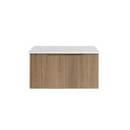 Load image into Gallery viewer, Vienna 750mm Wall Hung Fluted Vanity Cabinet - American Oak
