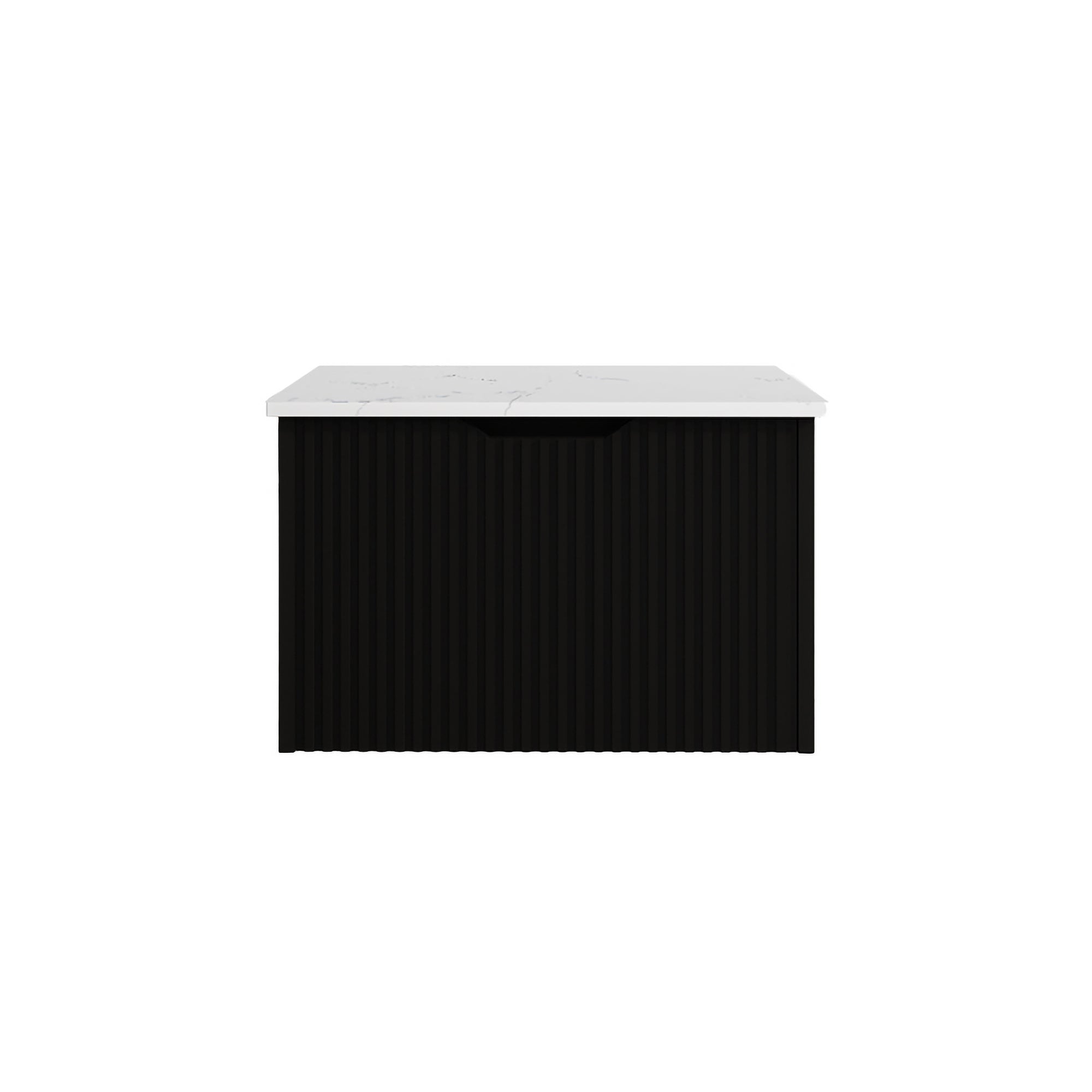 Vienna 750mm Wall Hung Fluted Vanity Cabinet - Matte Black