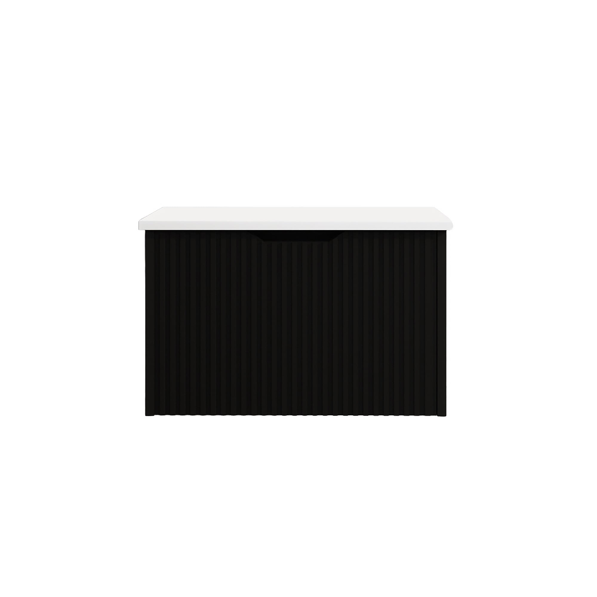 Vienna 750mm Wall Hung Fluted Vanity Cabinet - Matte Black