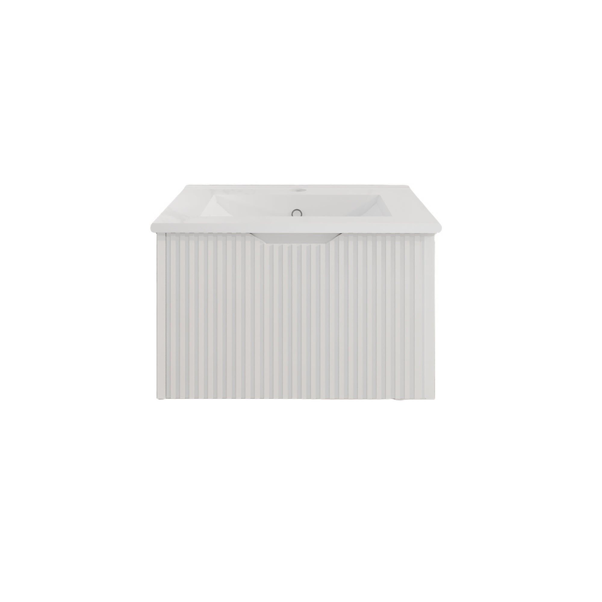 Vienna 750mm Wall Hung Fluted Vanity Cabinet - Matte White