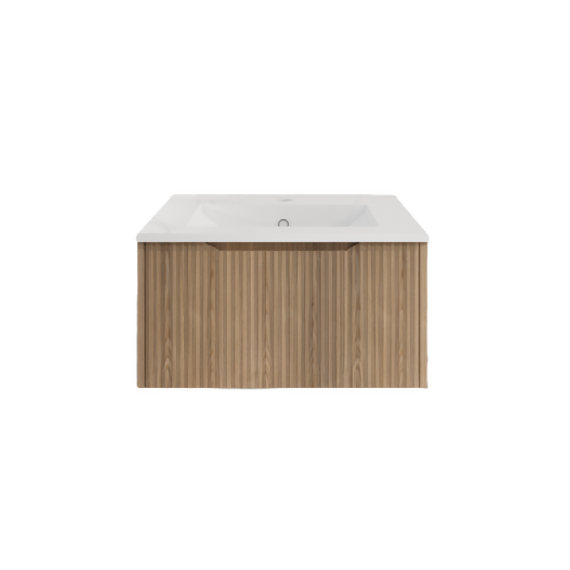 Vienna 900mm Wall Hung Fluted Vanity Cabinet - American Oak