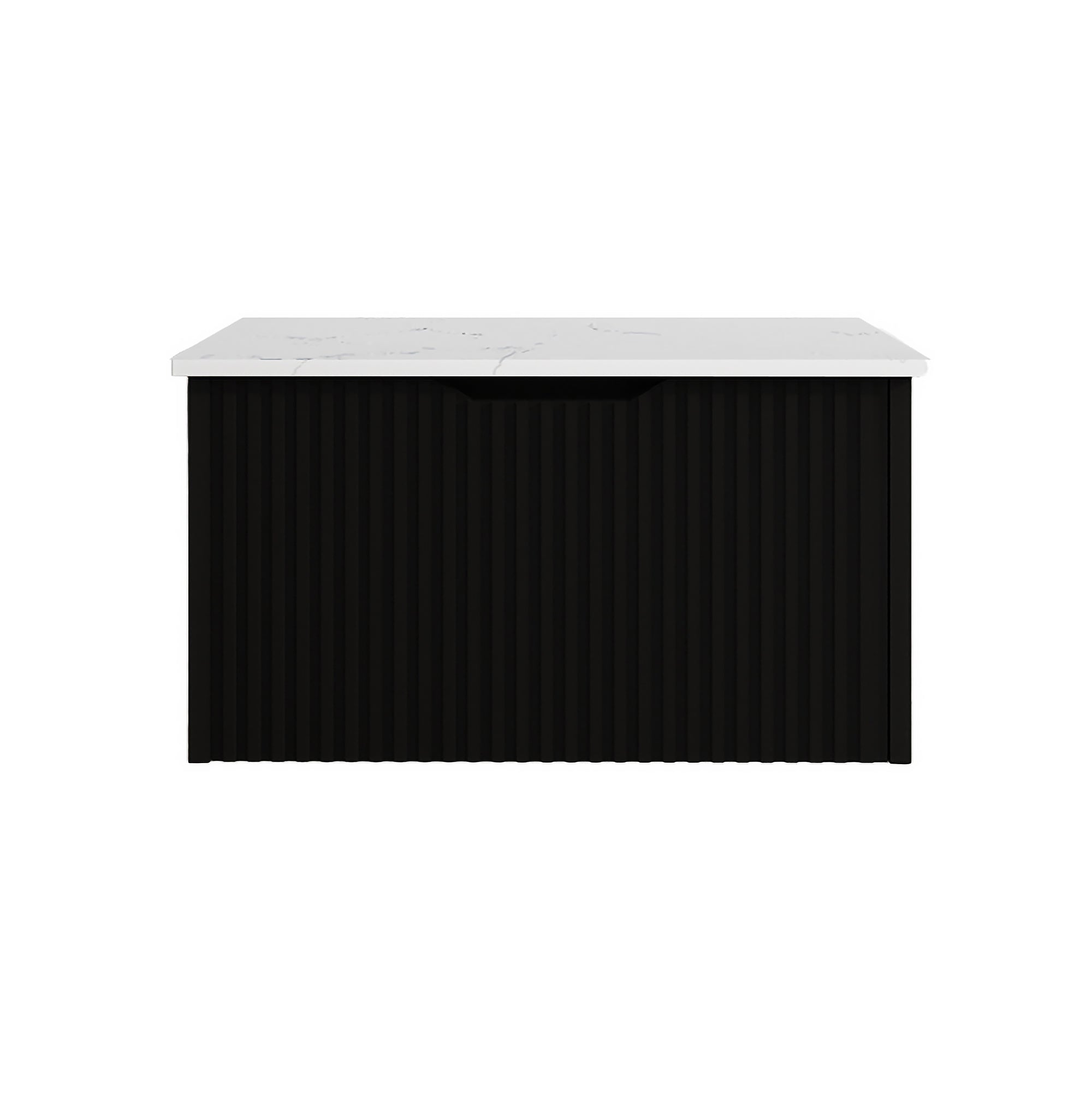Vienna 900mm Wall Hung Fluted Vanity Cabinet - Matte Black
