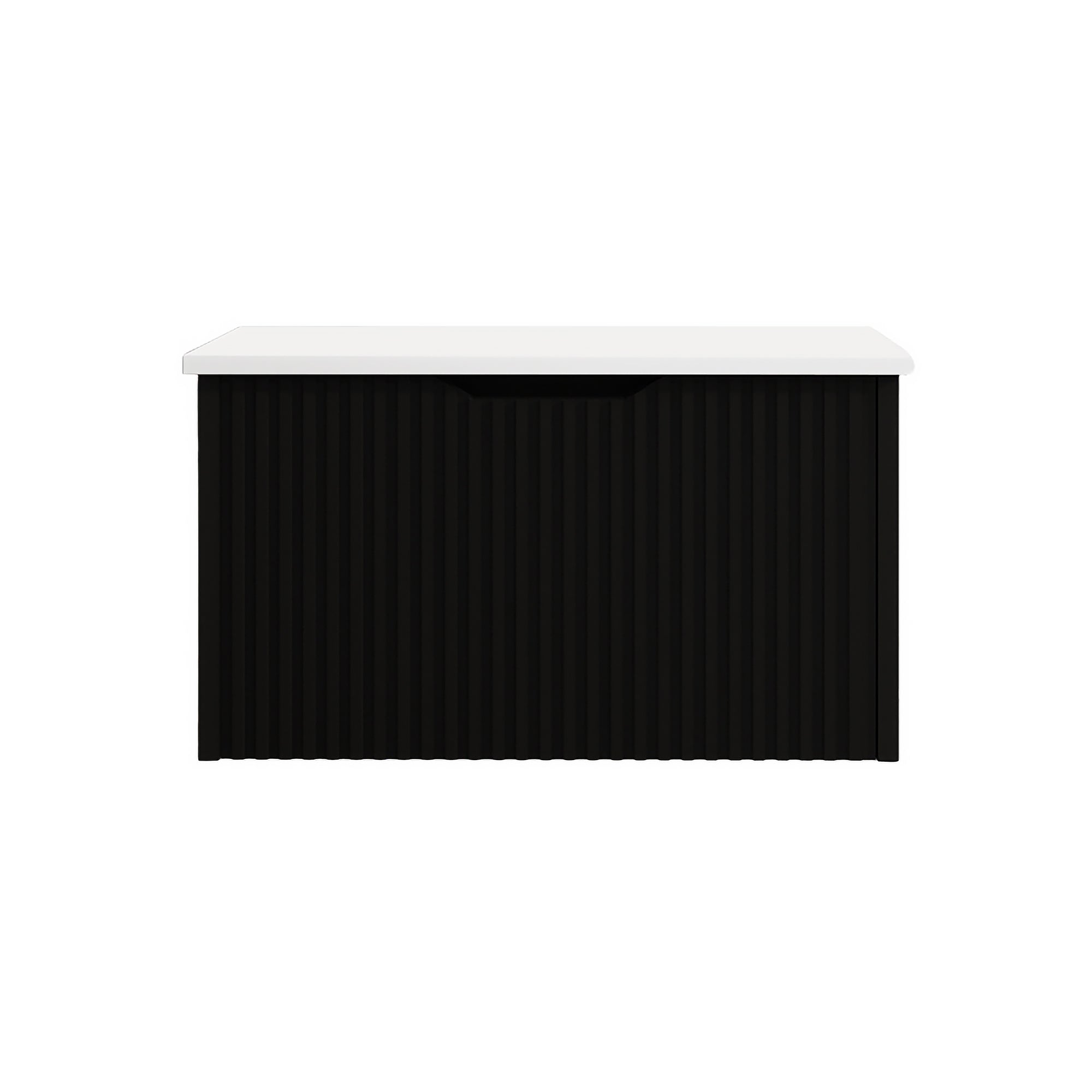 Vienna 900mm Wall Hung Fluted Vanity Cabinet - Matte Black