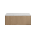 Load image into Gallery viewer, Vienna 1200mm Wall Hung Fluted Vanity Cabinet - American Oak
